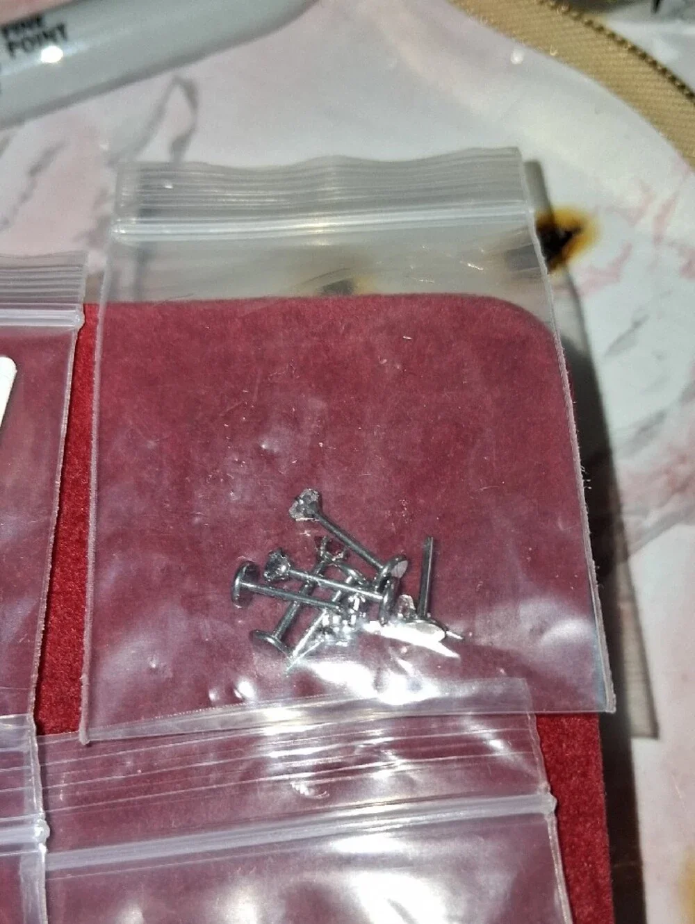 Silver Steel Labret Studs with Colored Gem Accents - Multi-Pack